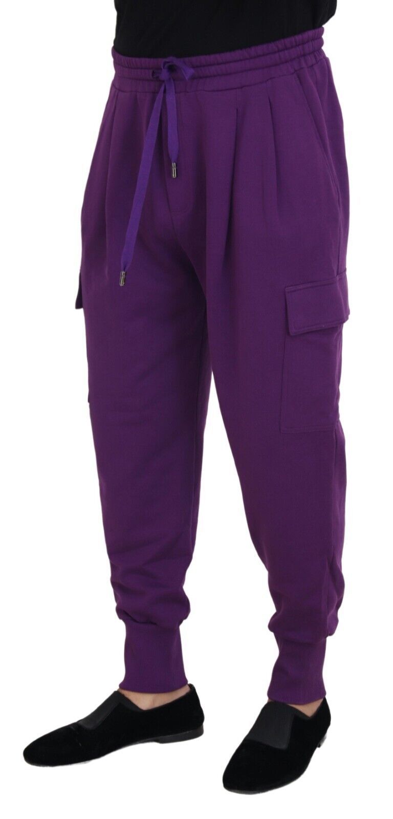 Dolce & Gabbana Purple Cotton Cargo Sweatpants Jogging Pants Dolce & Gabbana