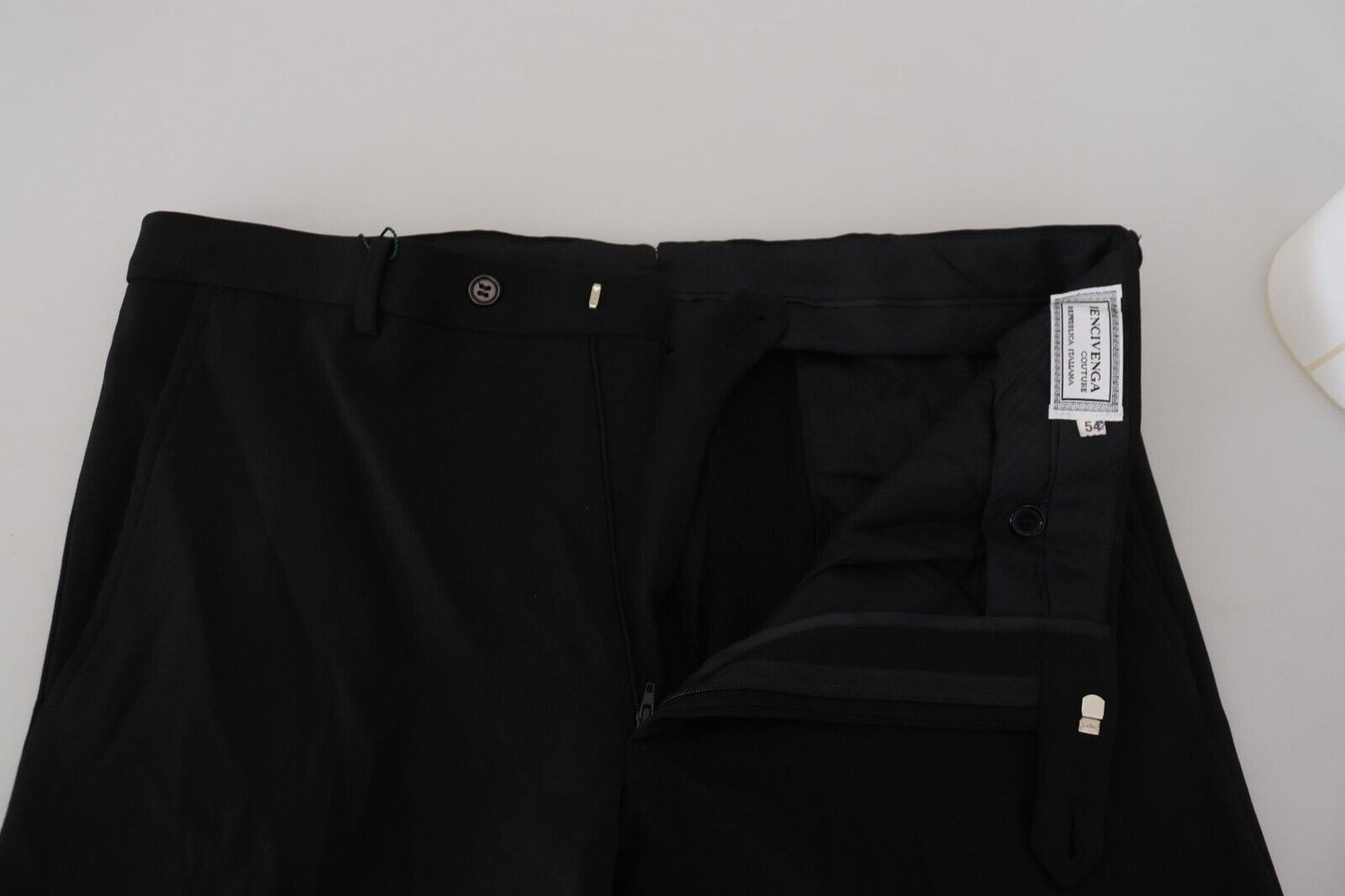 BENCIVENGA Black Straight Fit Men Formal Trousers Pants BENCIVENGA