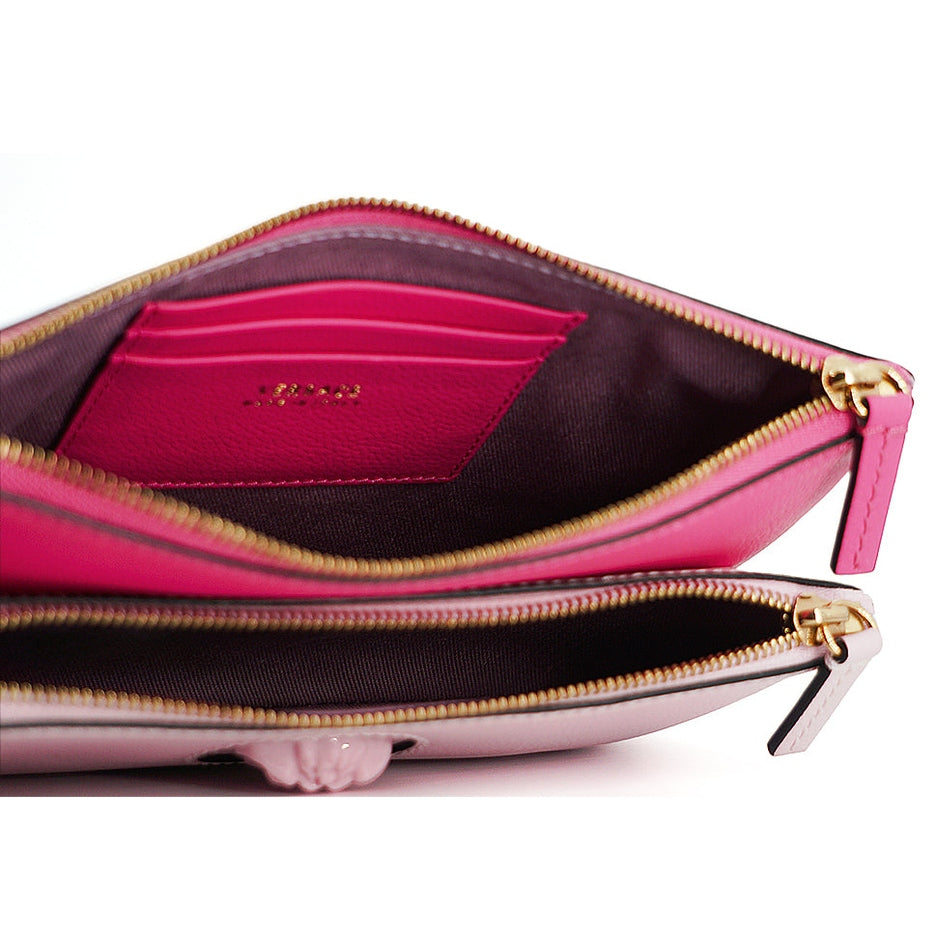 Versace Elegant Pink Leather Pouch Clutch Versace