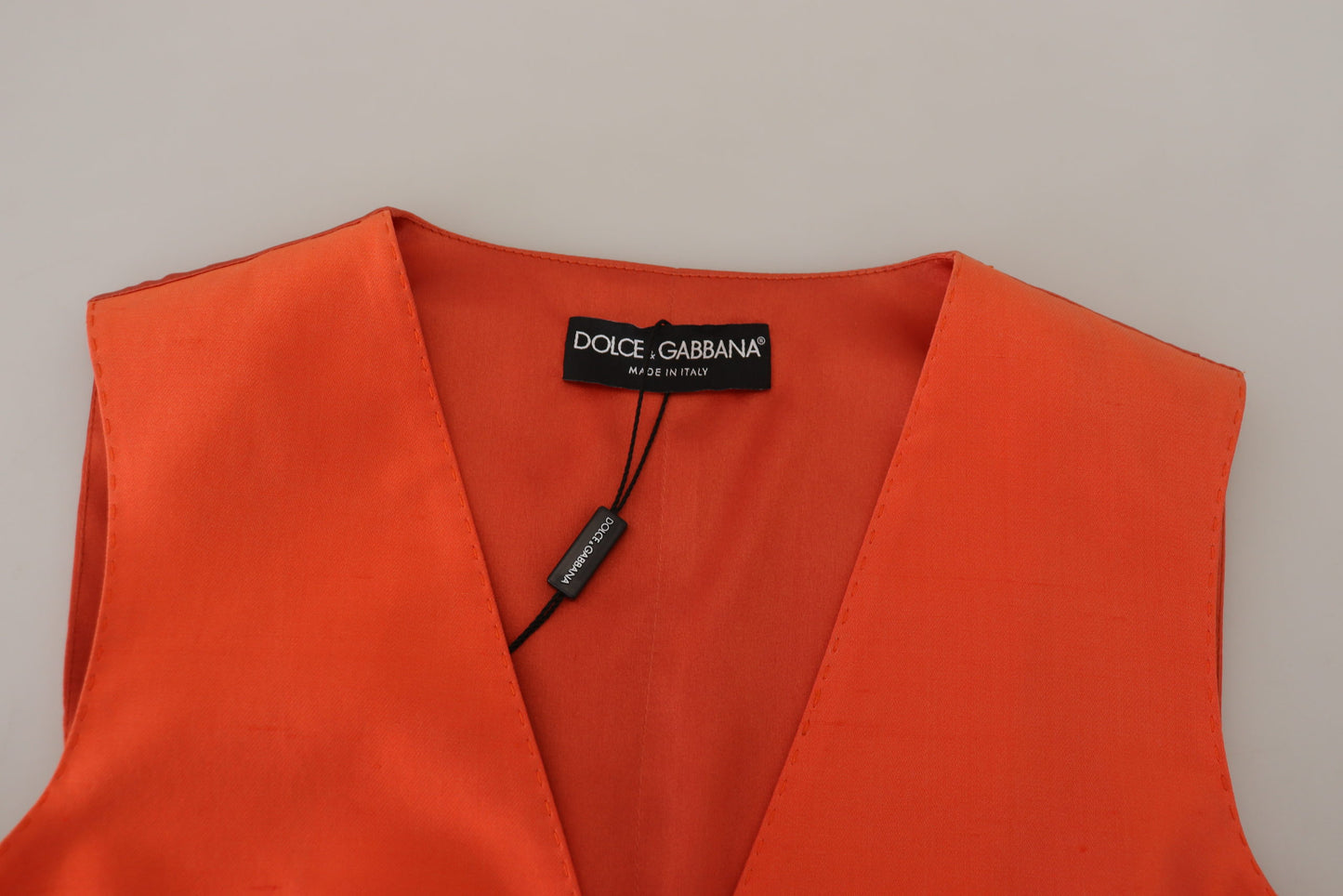 Dolce & Gabbana Orange Sleeveless Waistcoat Cropped Vest Top Dolce & Gabbana