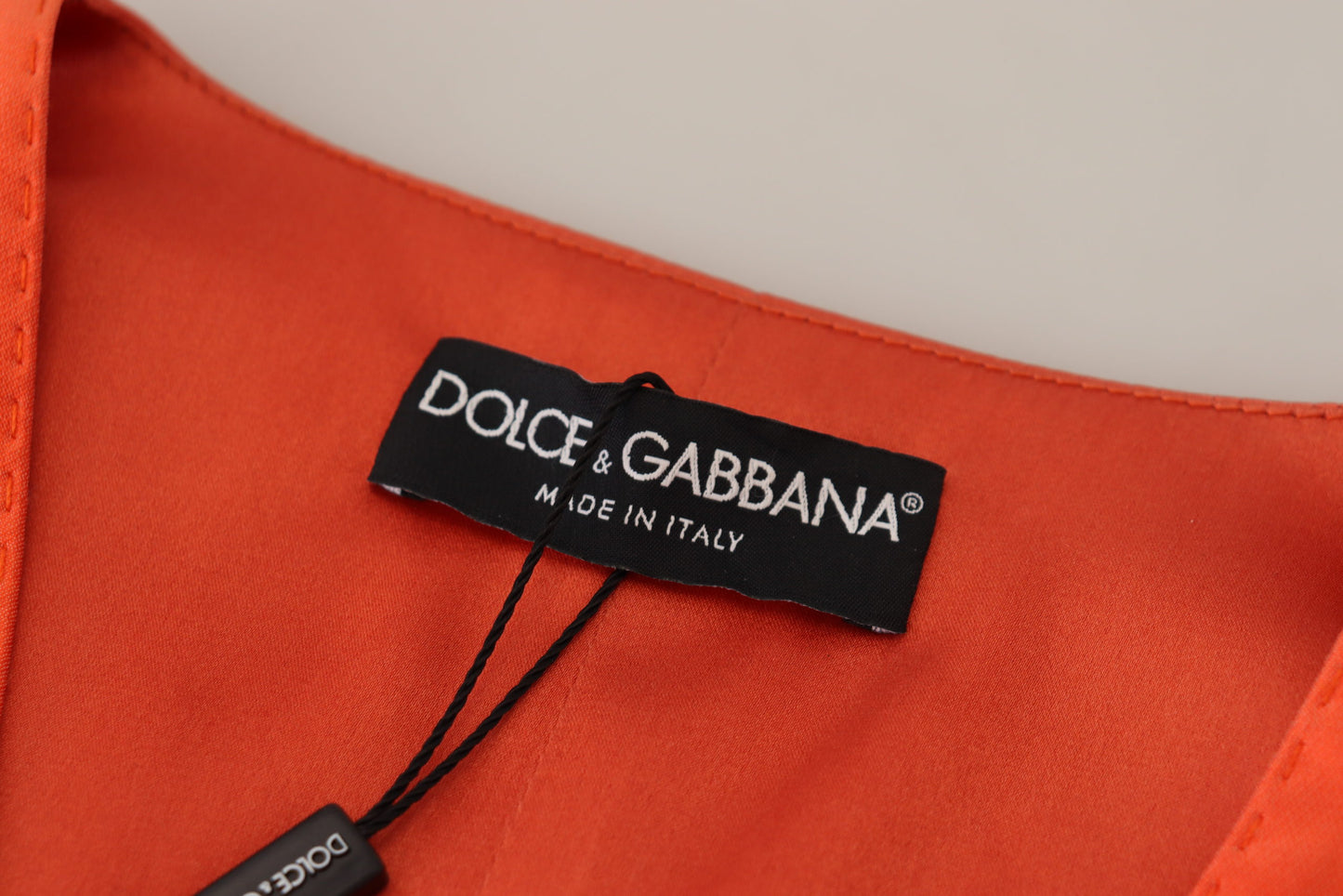 Dolce & Gabbana Orange Sleeveless Waistcoat Cropped Vest Top Dolce & Gabbana