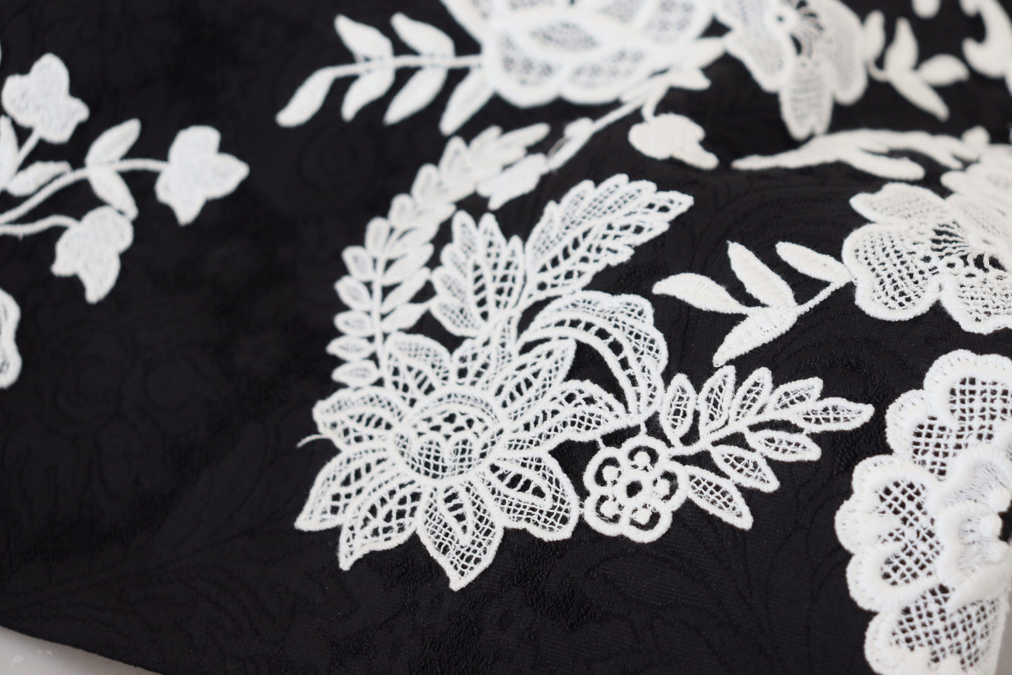Dolce & Gabbana Black Lace Trim Half Sleeves A-line Dress Dolce & Gabbana