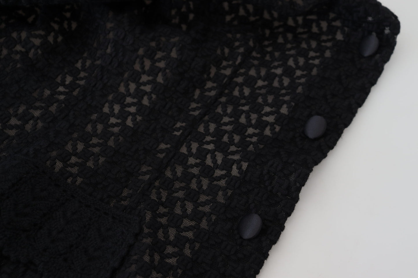 Dolce & Gabbana Black Wool Knitted Button Down Collar Jacket Dolce & Gabbana