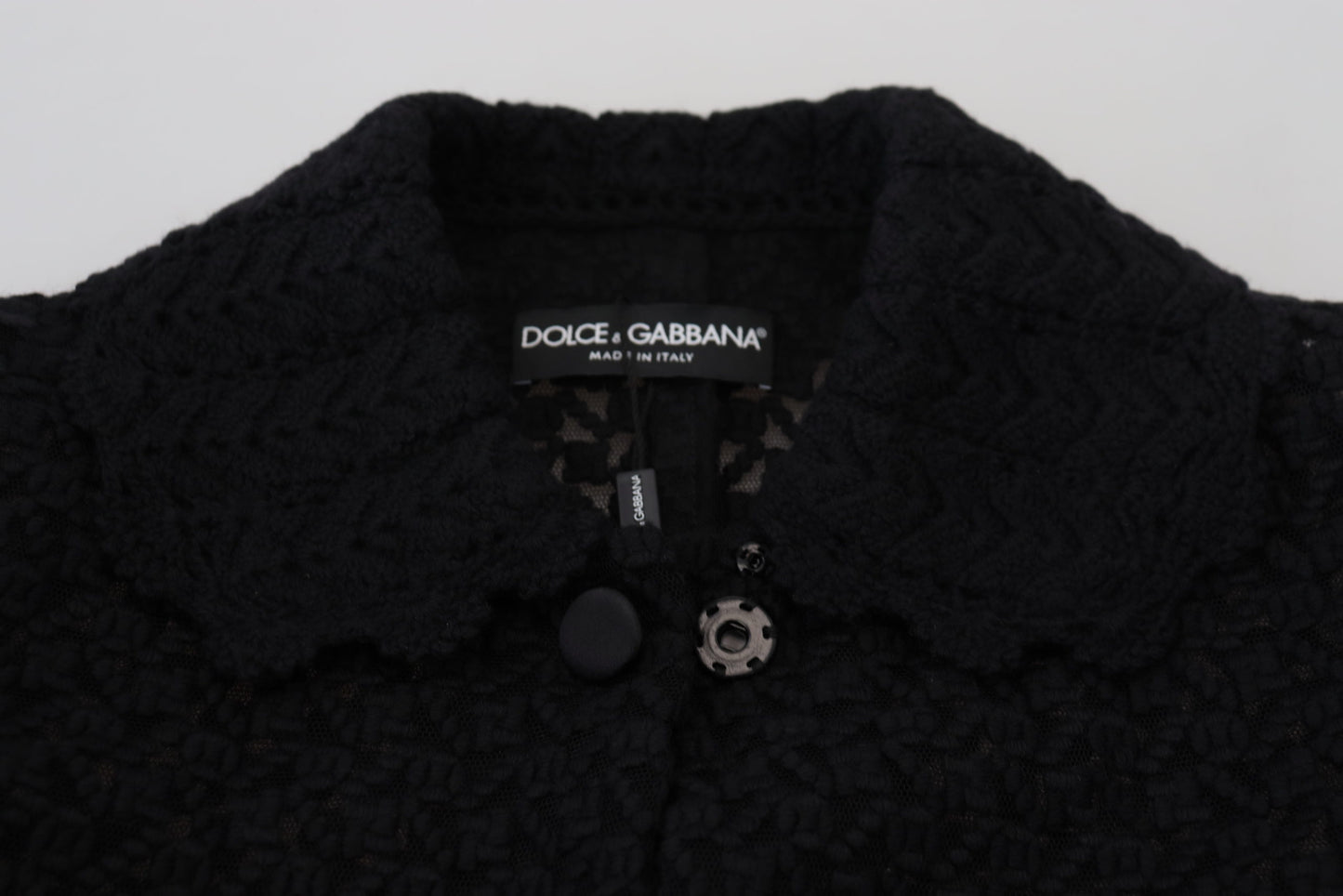 Dolce & Gabbana Black Button Down Long Blazer Cotton Jacket Dolce & Gabbana