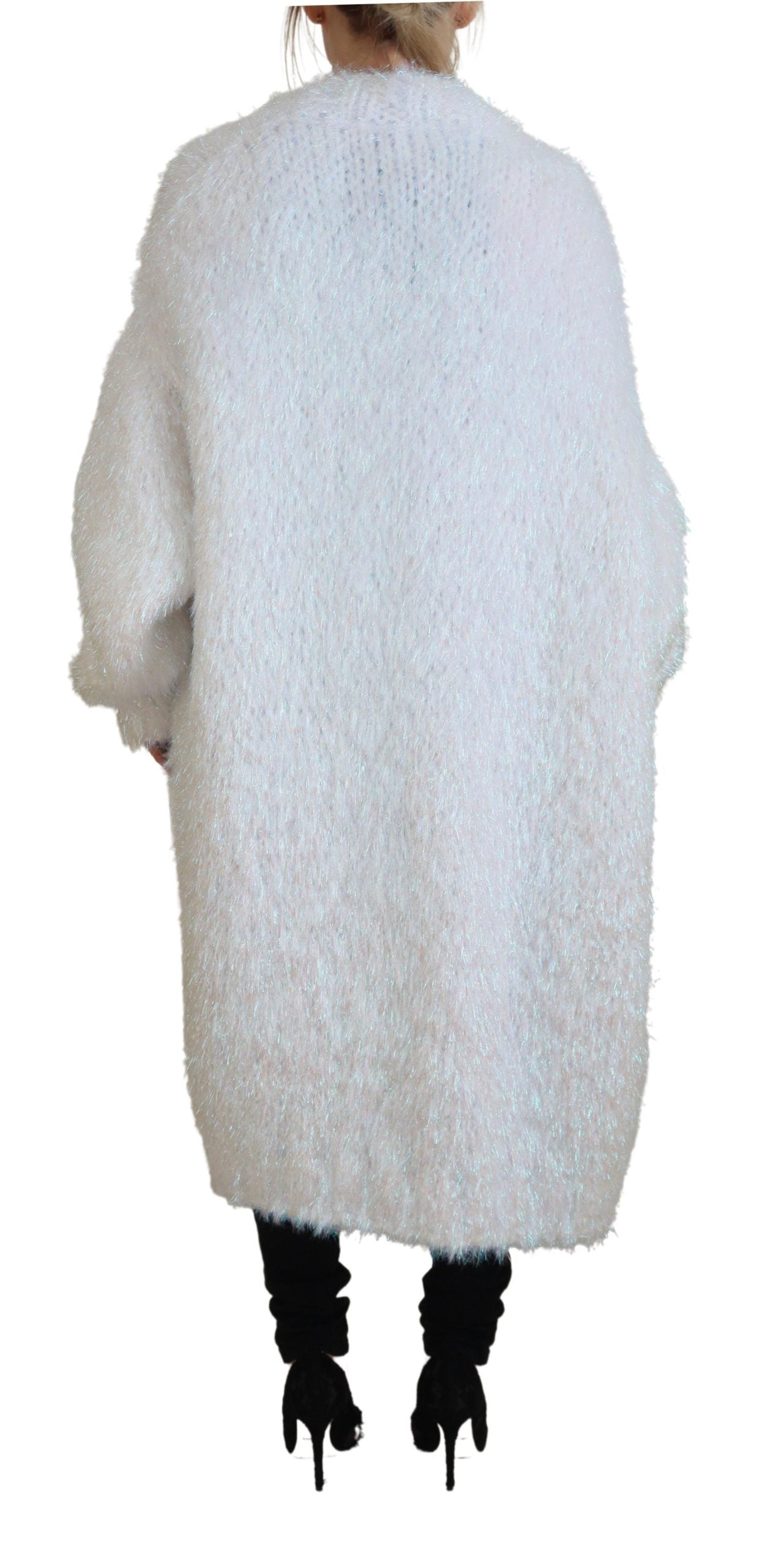 Dolce & Gabbana White Long Sleeves Fringes Cardigan Jacket Dolce & Gabbana