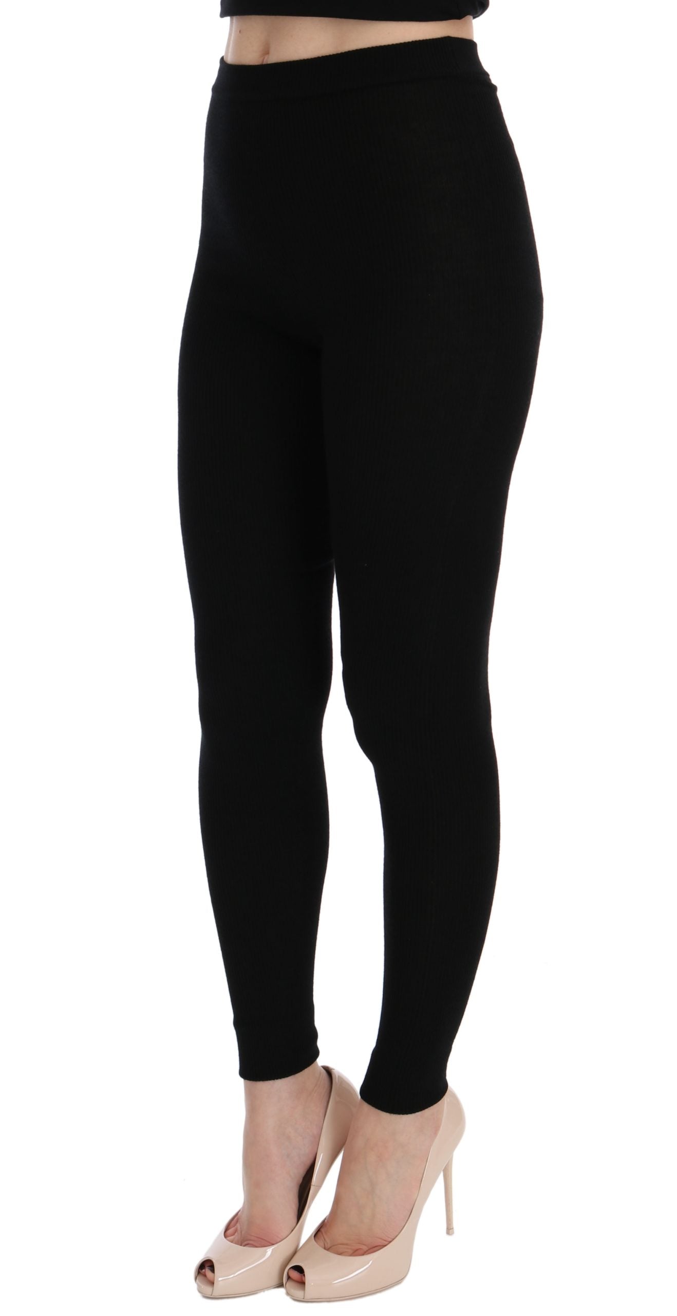 Dolce & Gabbana Black Slim Fit Women Cashmere Pants Dolce & Gabbana