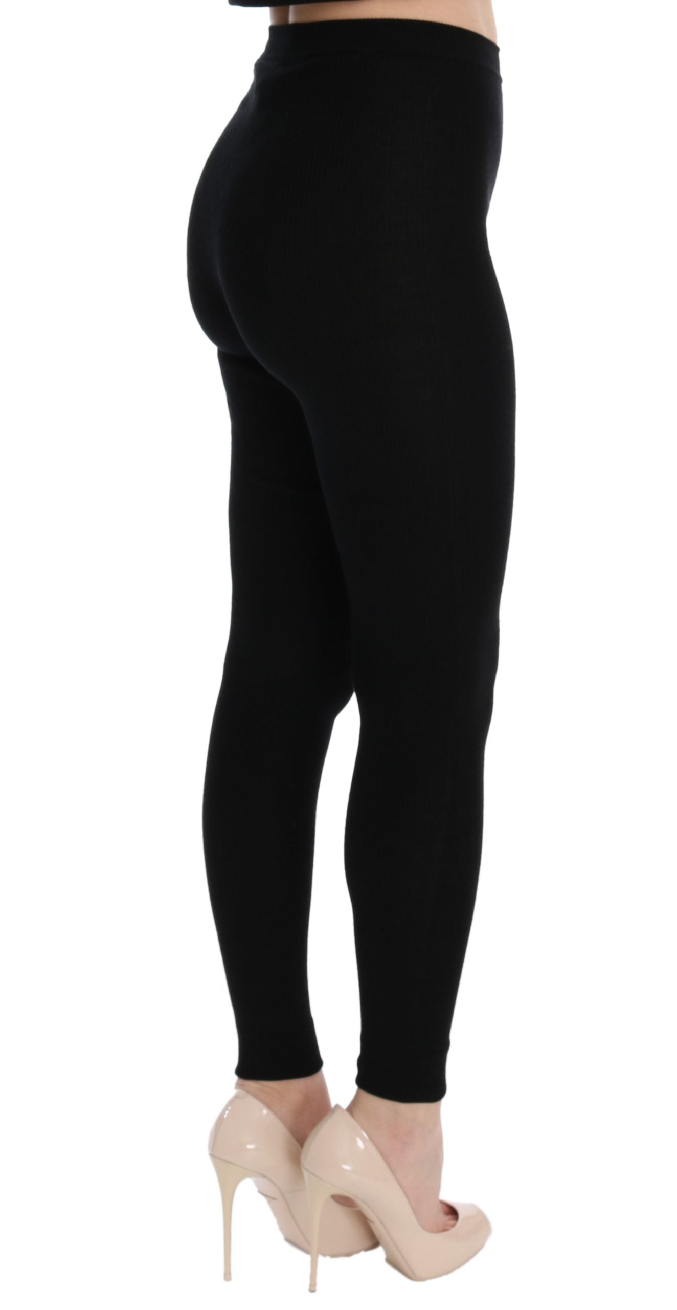 Dolce & Gabbana Black Slim Fit Women Cashmere Pants Dolce & Gabbana