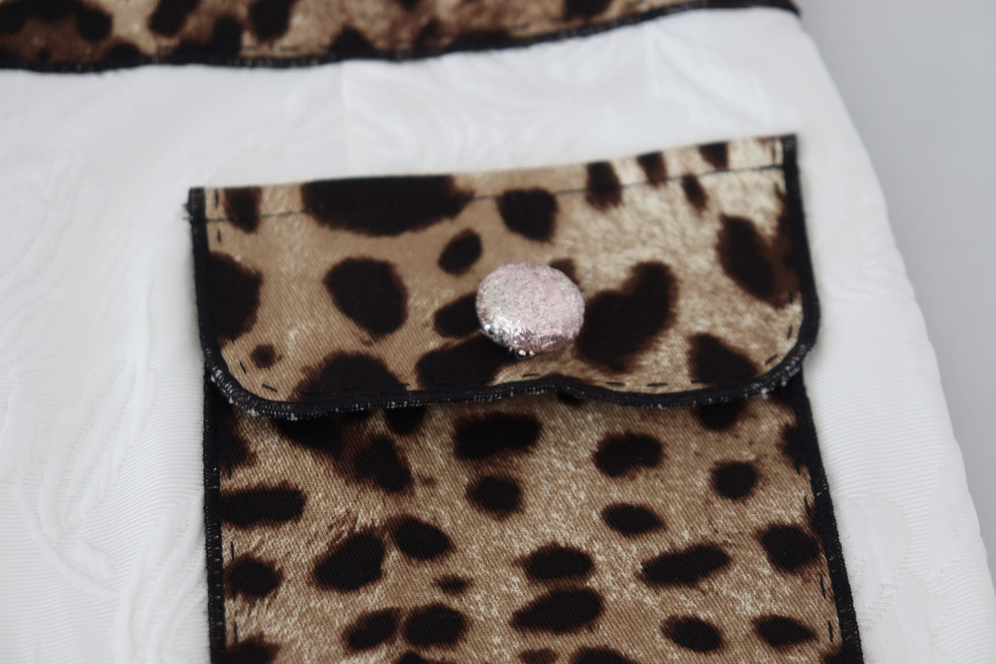 Dolce & Gabbana White Leopard Print High Waist Pants Dolce & Gabbana