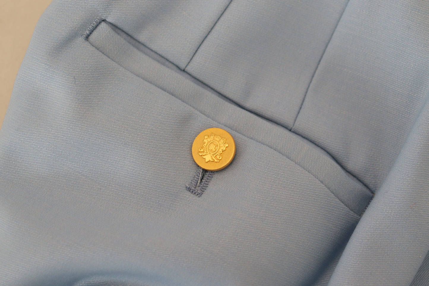 Dolce & Gabbana Light Blue Button Wide Leg Pants Dolce & Gabbana