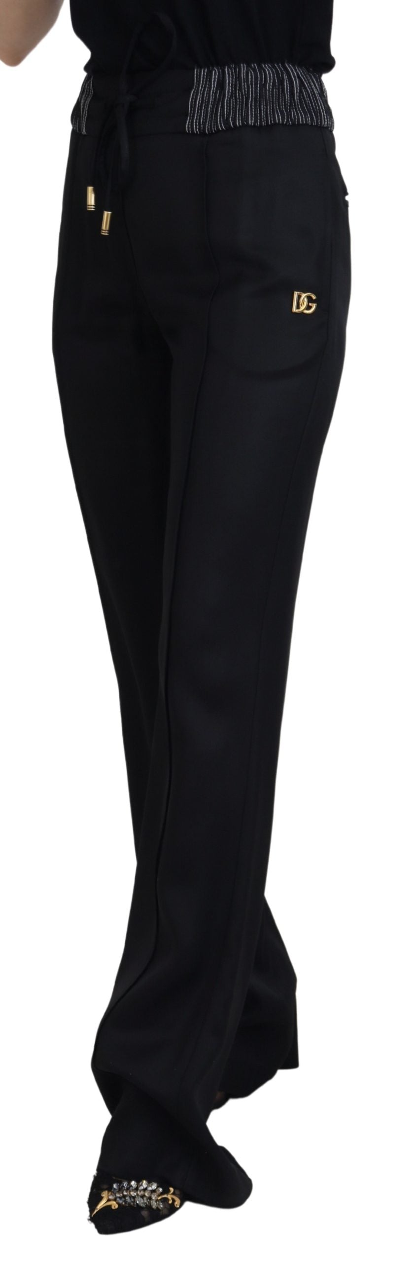 Dolce & Gabbana Black Straight Fit Cotton Pants Dolce & Gabbana
