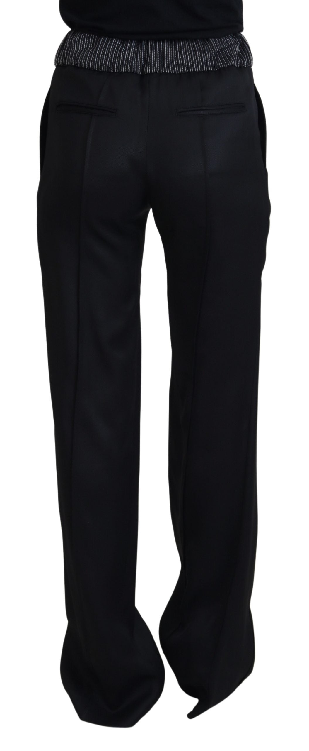 Dolce & Gabbana Black Straight Fit Cotton Pants Dolce & Gabbana