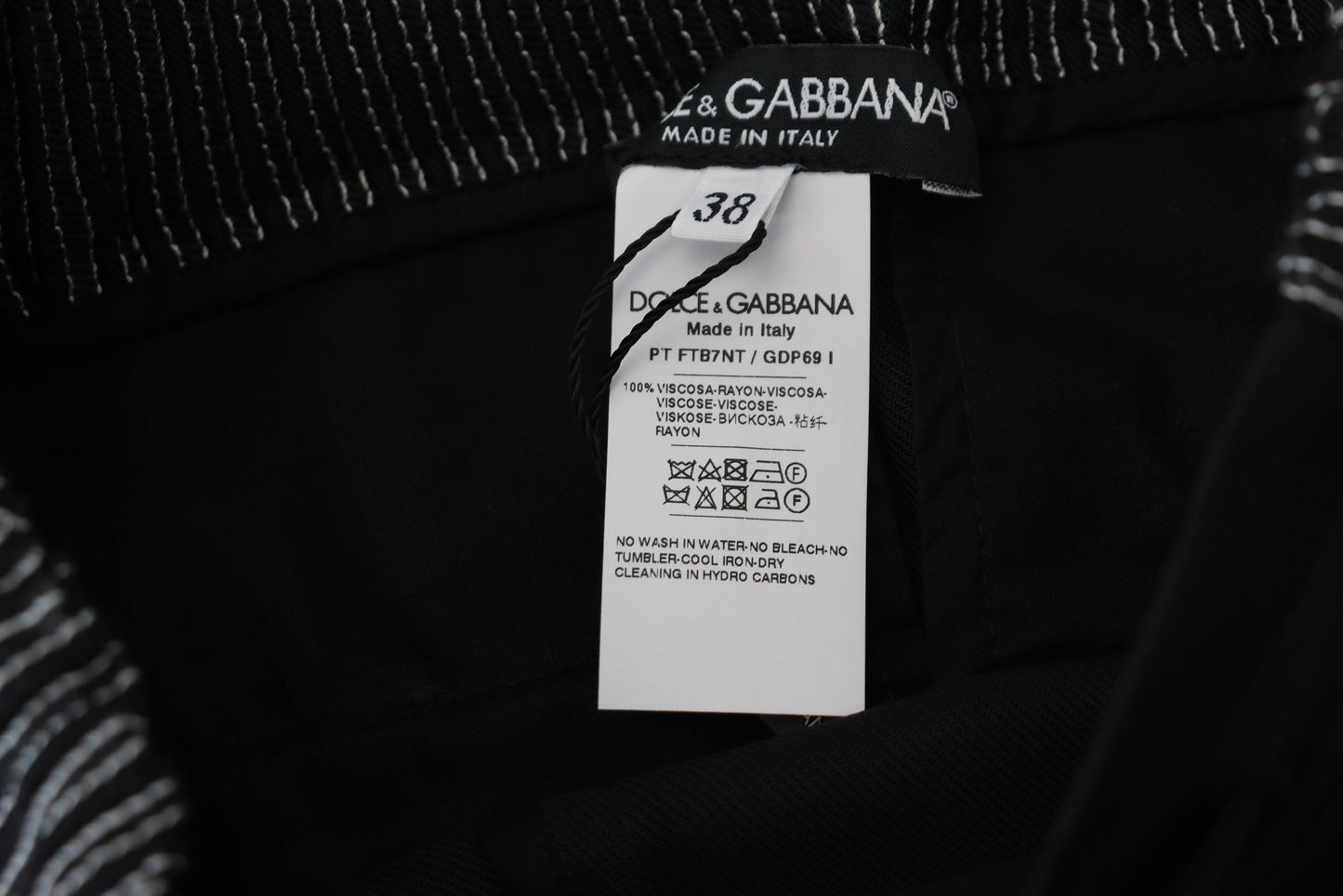 Dolce & Gabbana Black Straight Fit Cotton Pants Dolce & Gabbana