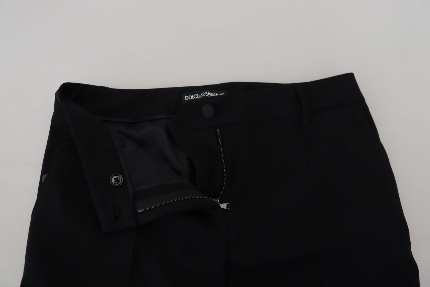Dolce & Gabbana Black Tapered Women Wool Pants Dolce & Gabbana