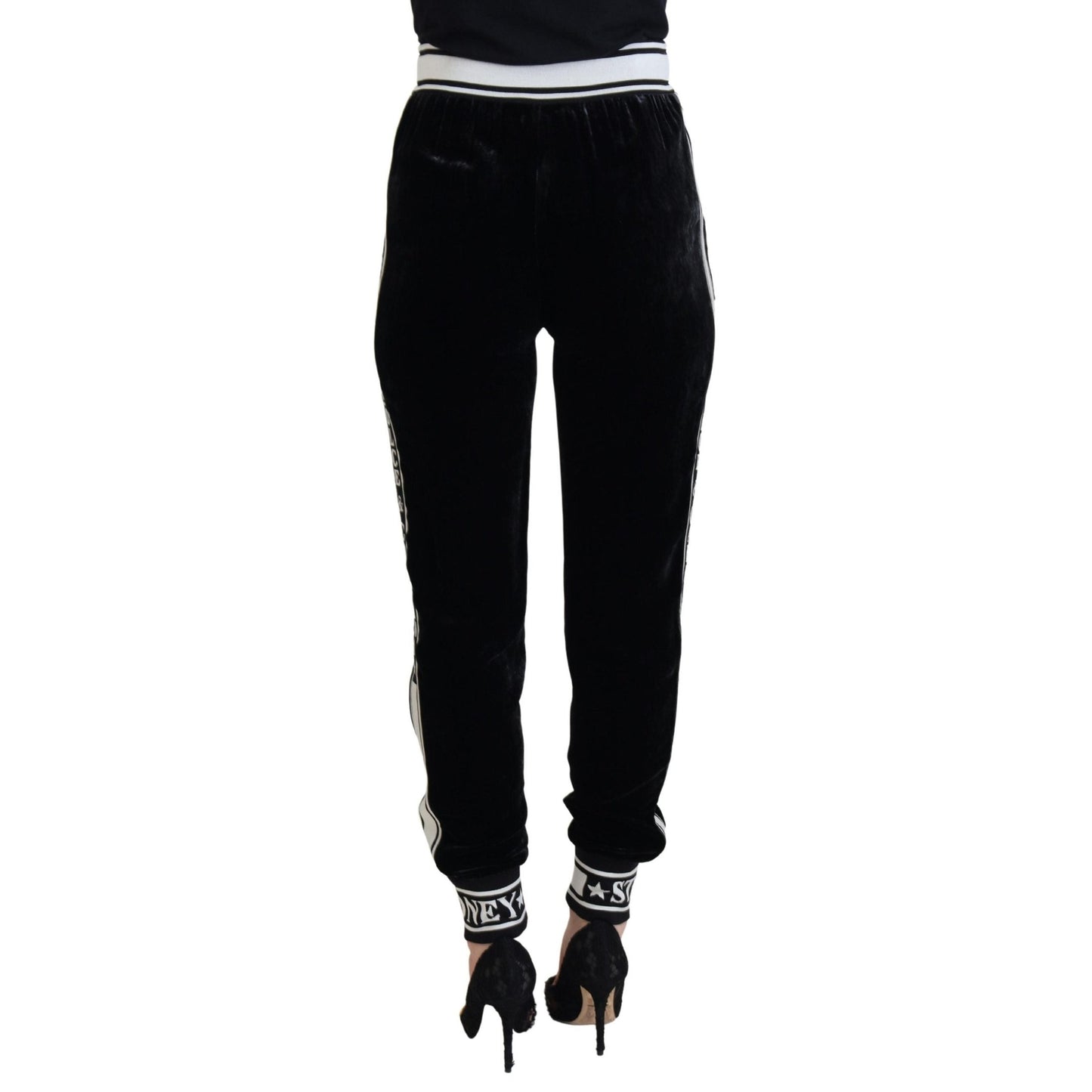 Dolce & Gabbana Black DG Logo Velvet Trouser Pants Dolce & Gabbana