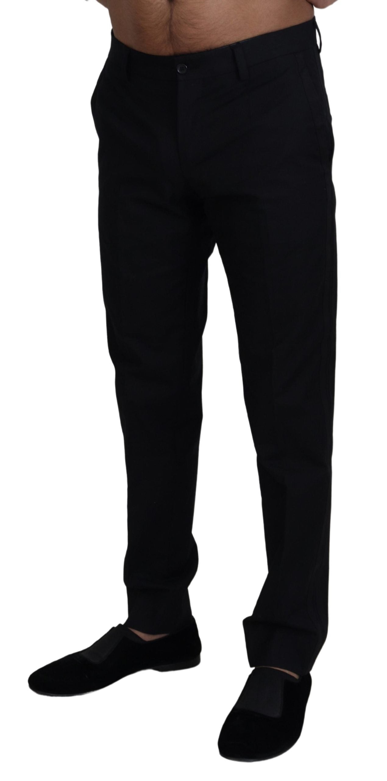 Dolce & Gabbana Black Chino Formal Cotton Pants Dolce & Gabbana