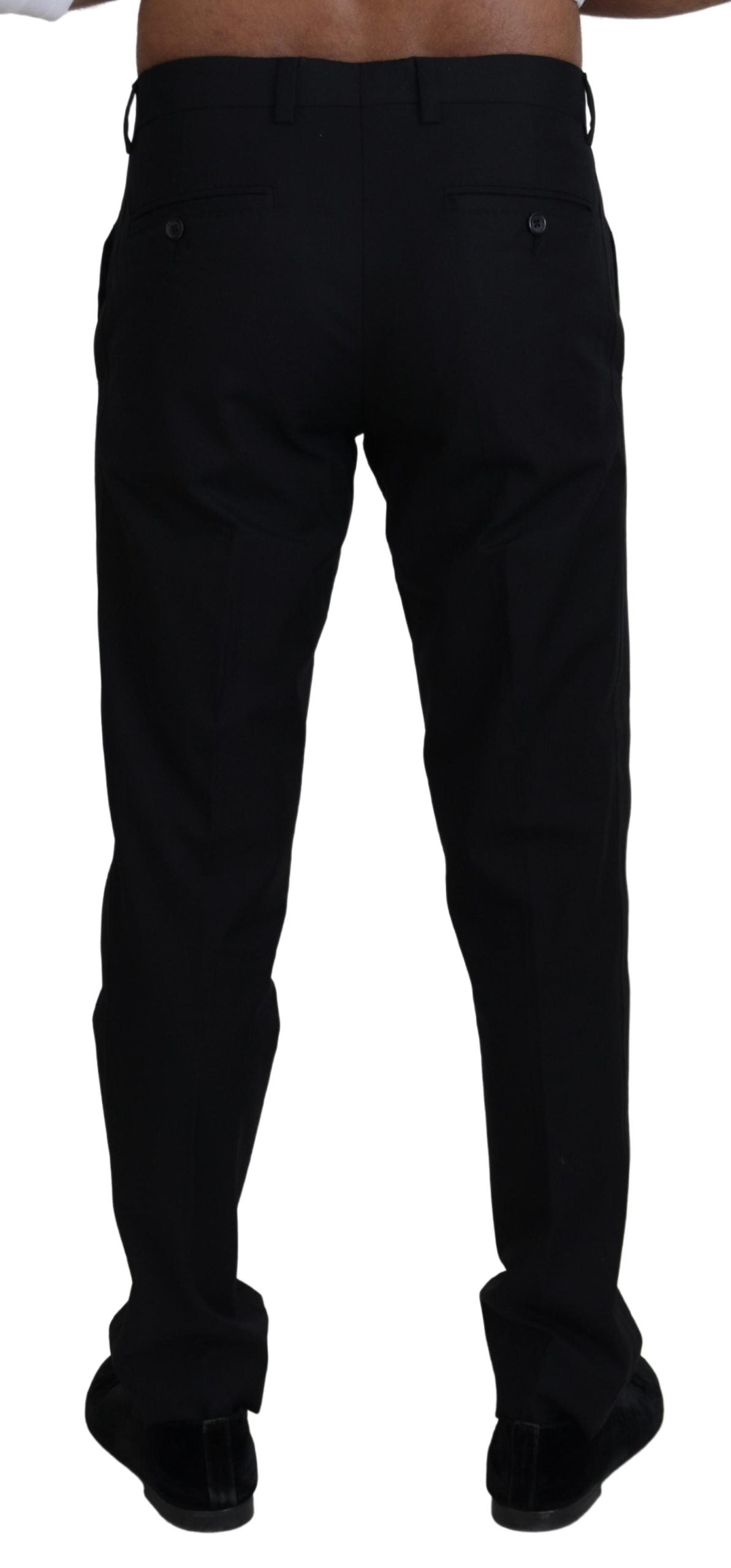 Dolce & Gabbana Black Chino Formal Cotton Pants Dolce & Gabbana