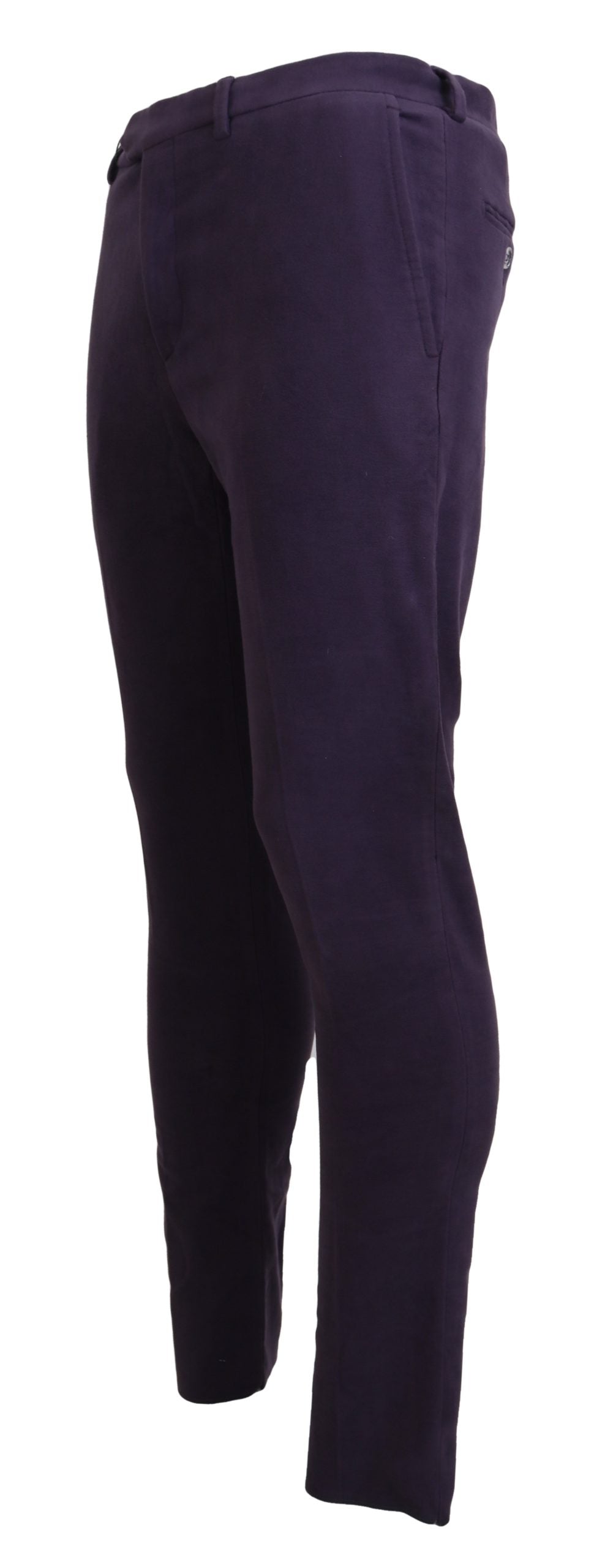 BENCIVENGA Purple Pure Cotton Tapered Mens Pants BENCIVENGA