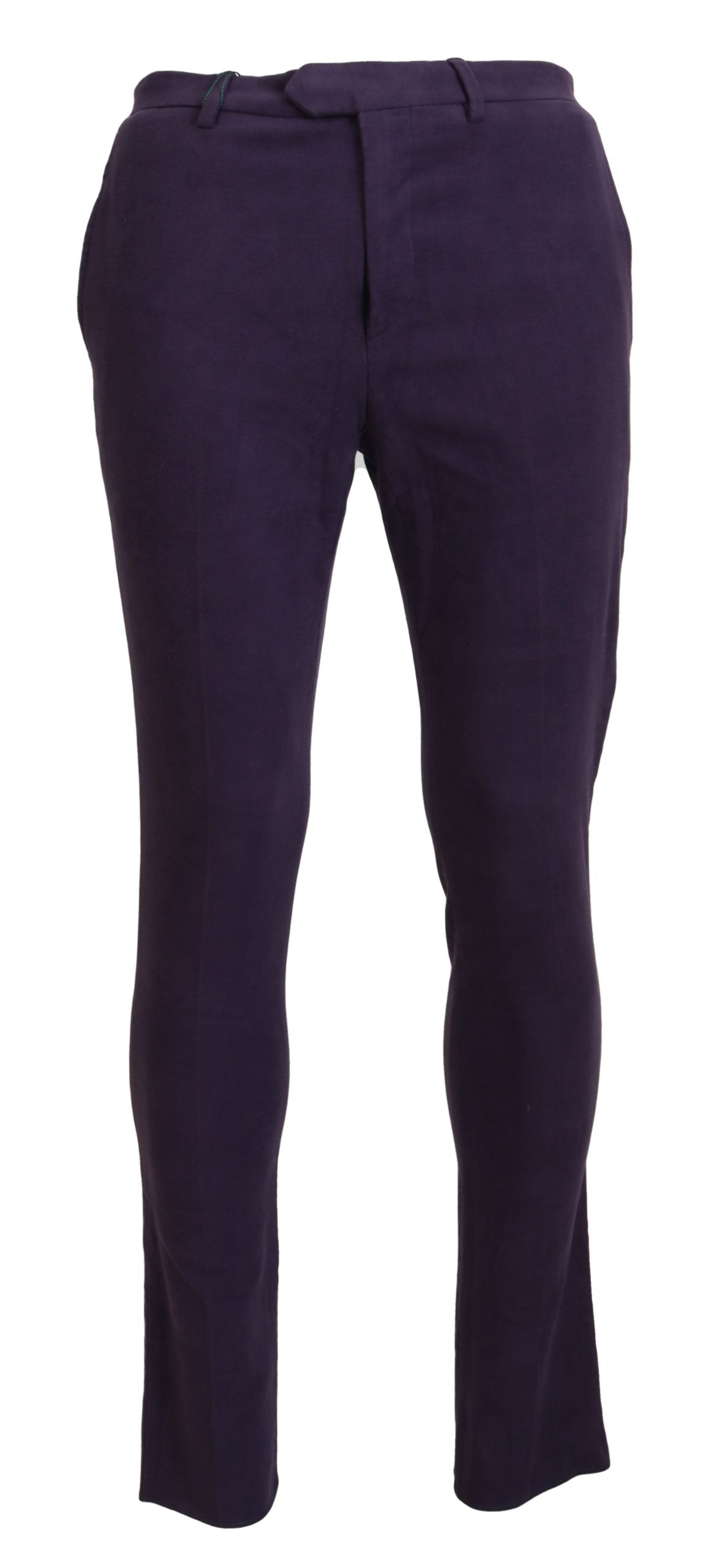 BENCIVENGA Purple Pure Cotton Tapered Mens Pants BENCIVENGA