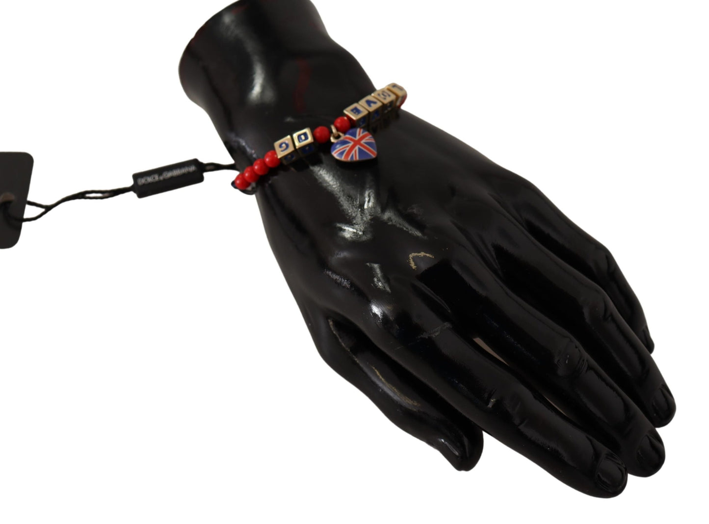 Dolce & Gabbana Red Blue Beaded DG LOVES LONDON Flag Branded Bracelet Dolce & Gabbana