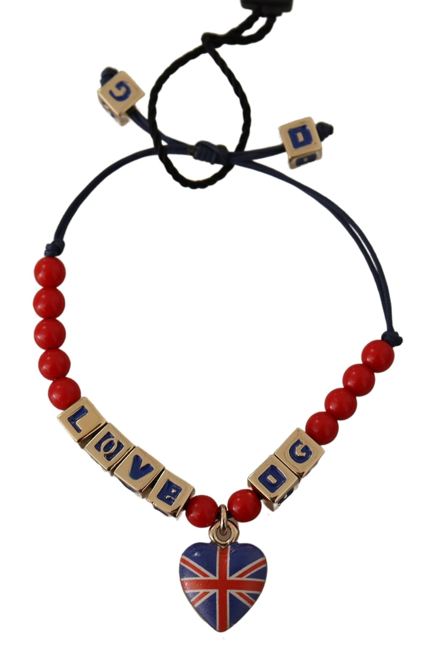 Dolce & Gabbana Red Blue Beaded DG LOVES LONDON Flag Branded Bracelet Dolce & Gabbana