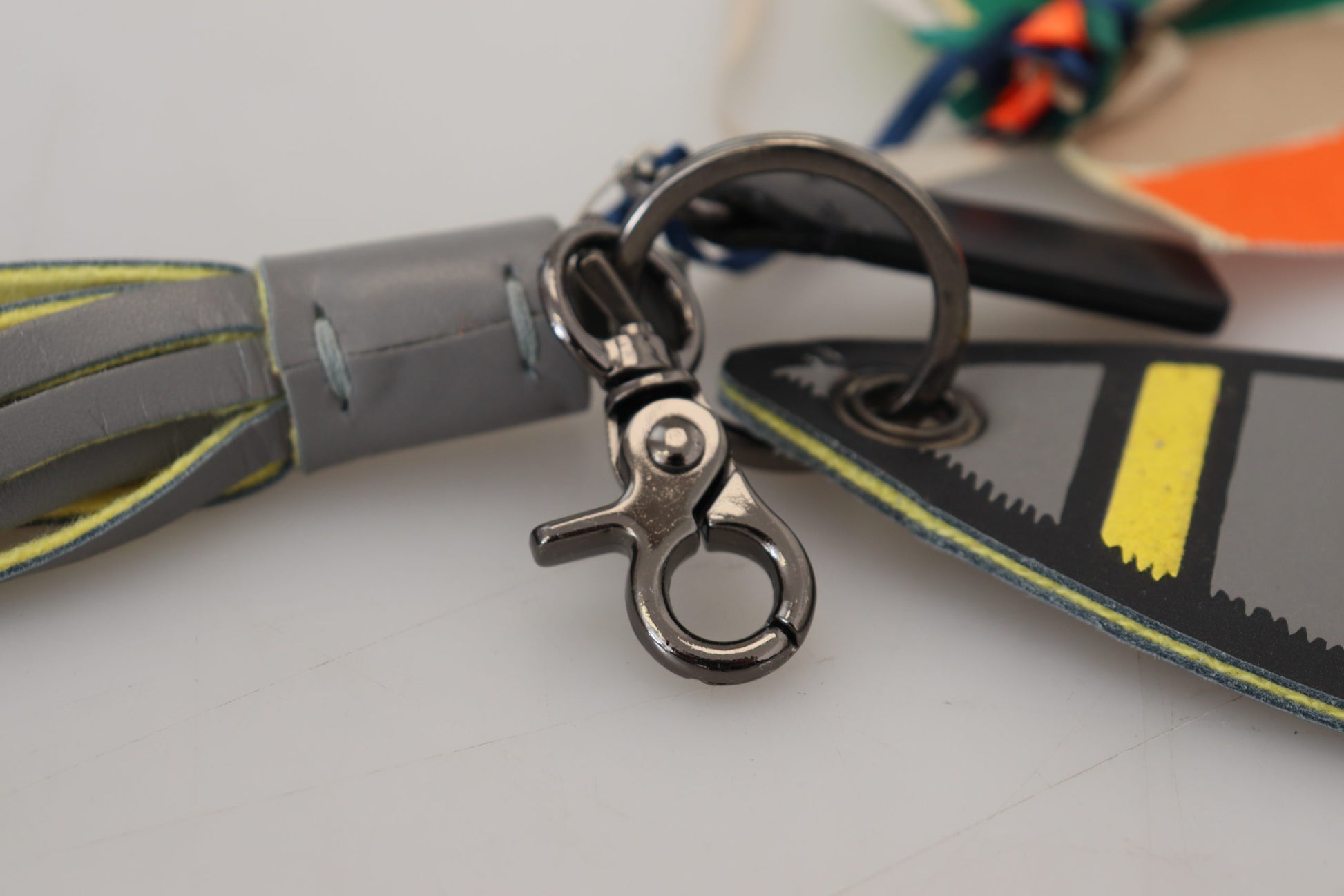 MSGM Multicolor Rocket Ship Silver Tone Metal Keychain MSGM