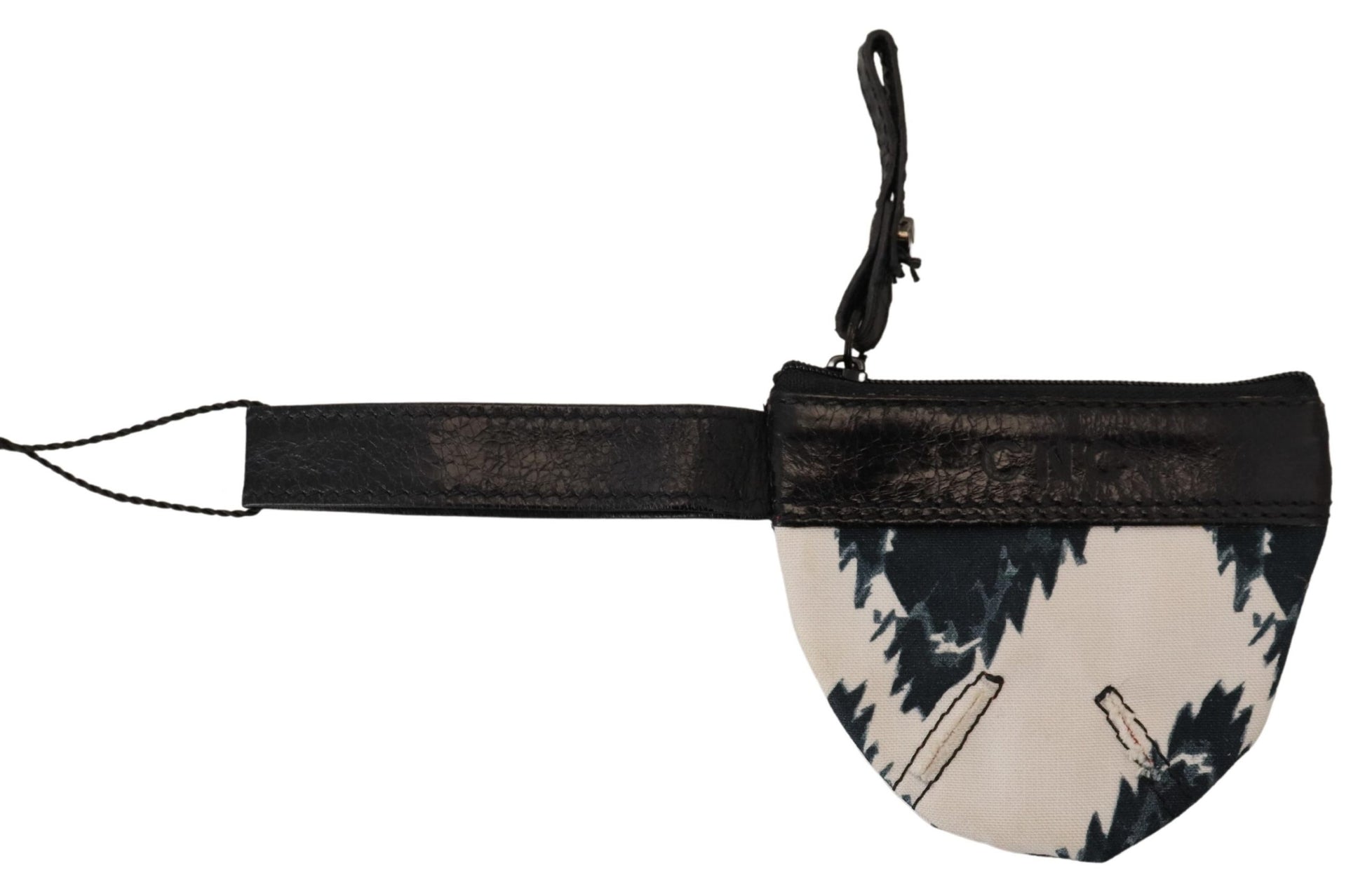 Costume National White Genuine Leather Coin Purse Strap Wallet Costume National