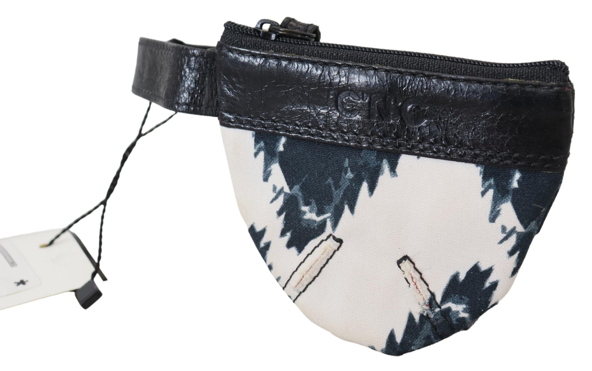 Costume National White Genuine Leather Coin Purse Strap Wallet Costume National