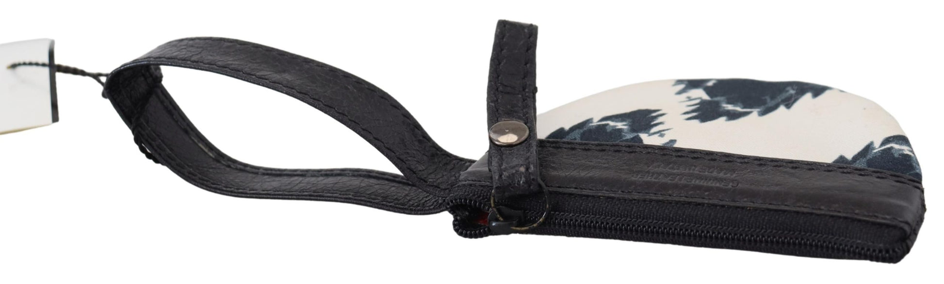 Costume National White Genuine Leather Coin Purse Strap Wallet Costume National