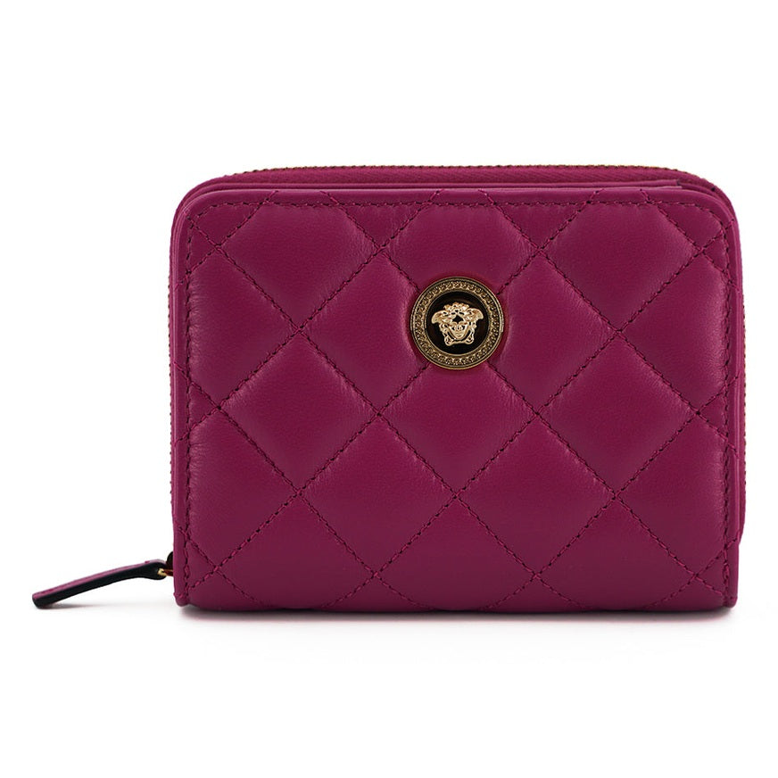 Versace Elegant Purple Quilted Leather Wallet Versace