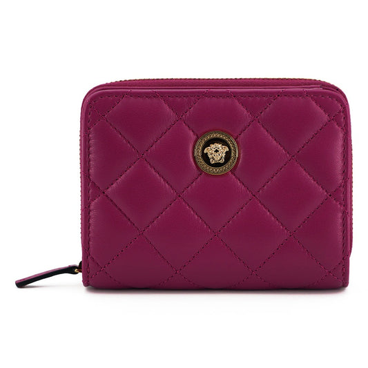 Versace Elegant Purple Quilted Leather Wallet Versace
