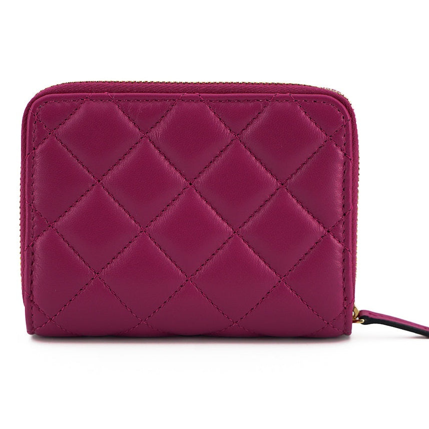 Versace Elegant Purple Quilted Leather Wallet Versace
