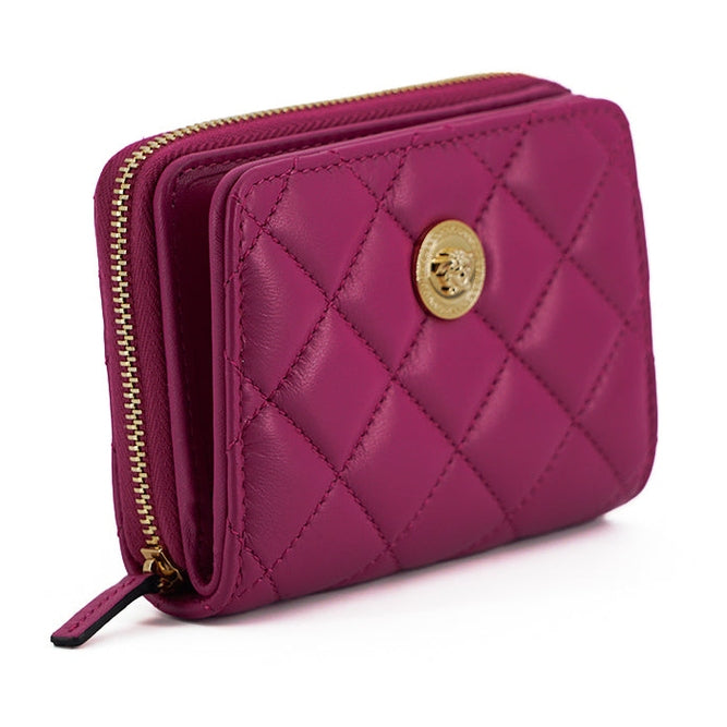 Versace Elegant Purple Quilted Leather Wallet Versace