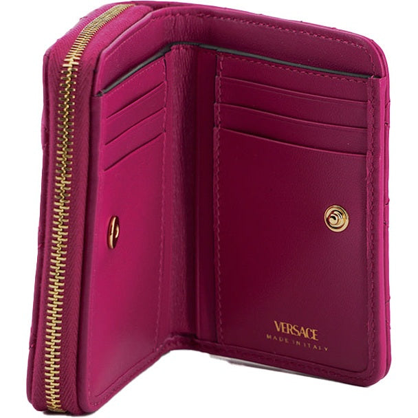Versace Elegant Purple Quilted Leather Wallet Versace