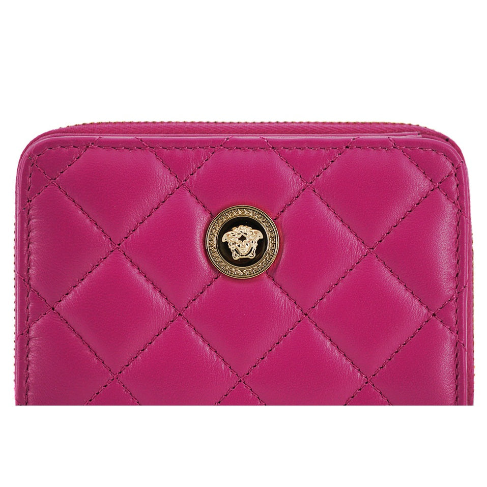 Versace Elegant Purple Quilted Leather Wallet Versace
