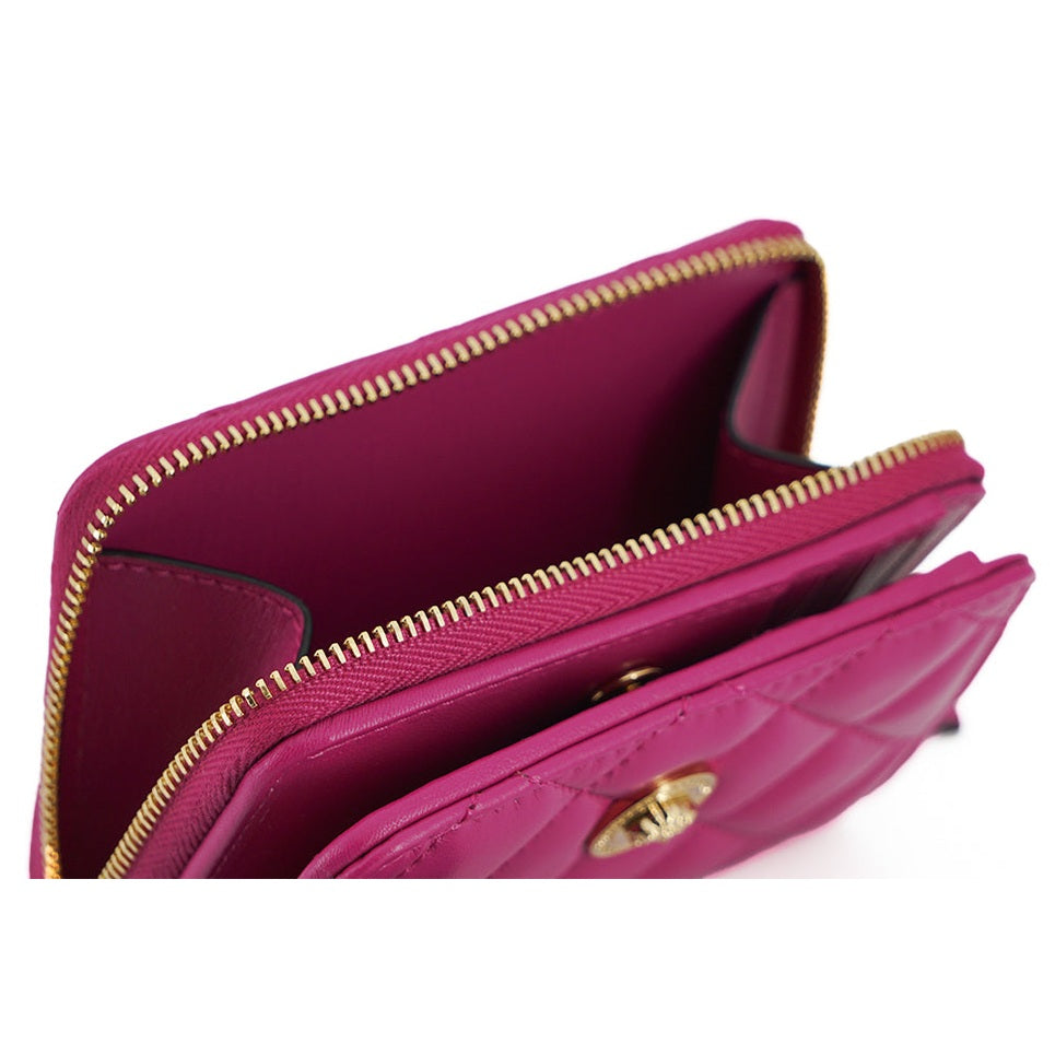 Versace Elegant Purple Quilted Leather Wallet Versace