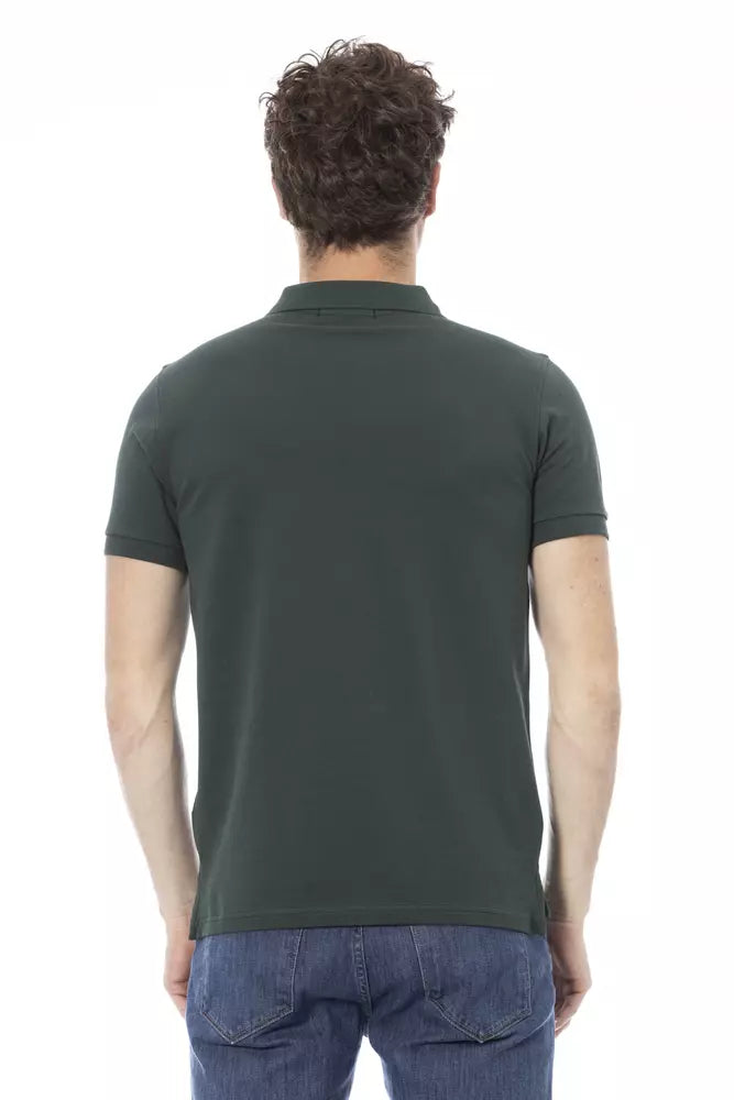 Baldinini Trend Green Cotton Men Polo Shirt Baldinini Trend
