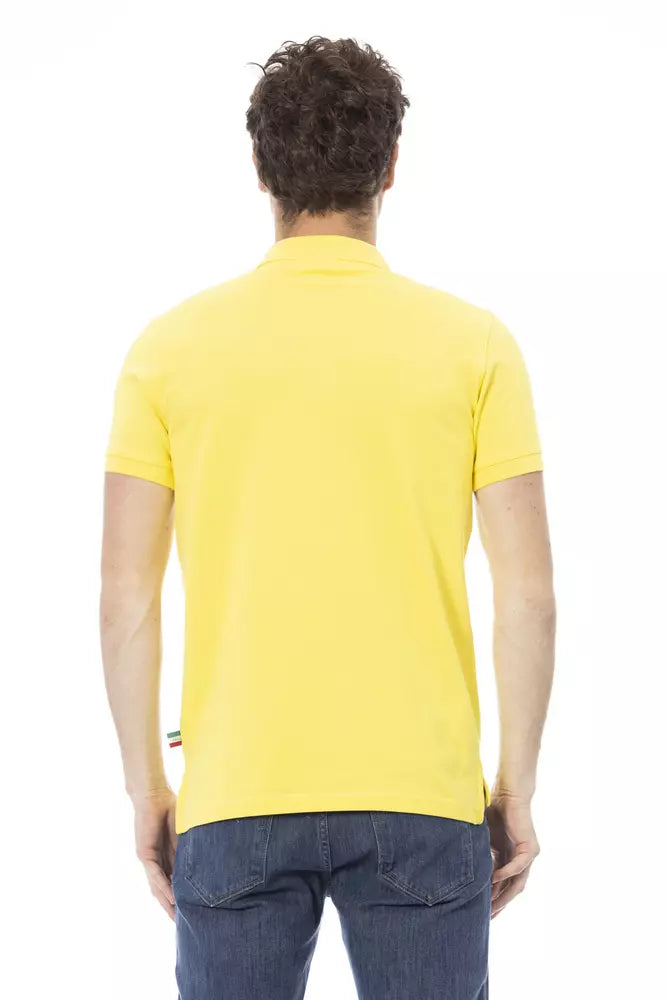 Baldinini Trend Yellow Cotton Men Polo Shirt Baldinini Trend