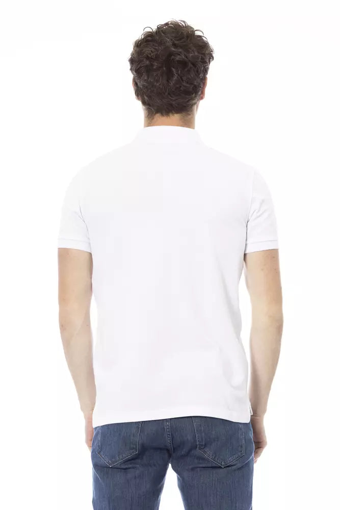 Baldinini Trend White Cotton Men Polo Shirt Baldinini Trend