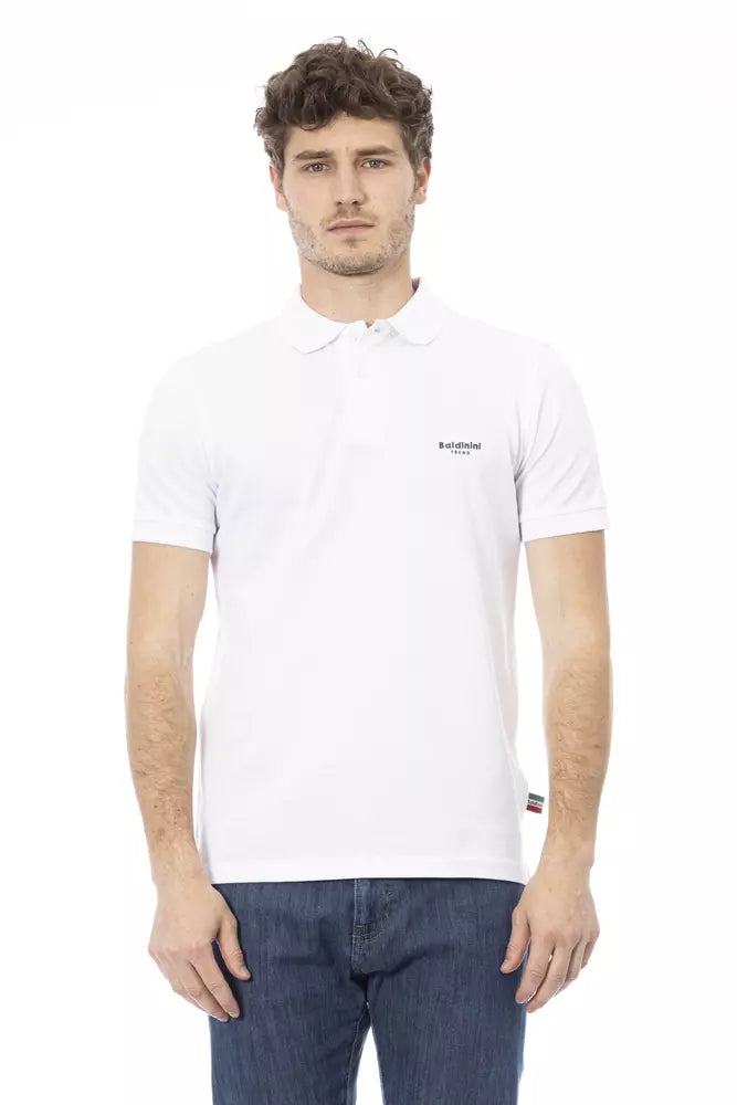Baldinini Trend White Cotton Men Polo Shirt Baldinini Trend