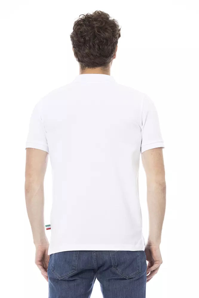 Baldinini Trend White Cotton Men Polo Shirt Baldinini Trend