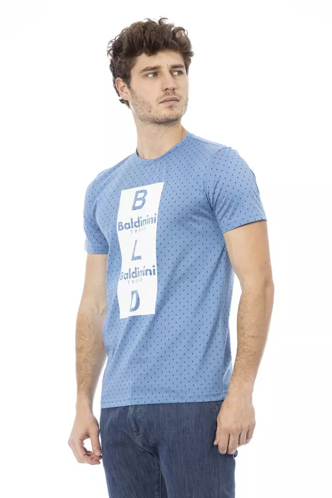 Baldinini Trend Light Blue Cotton Men T-Shirt Baldinini Trend