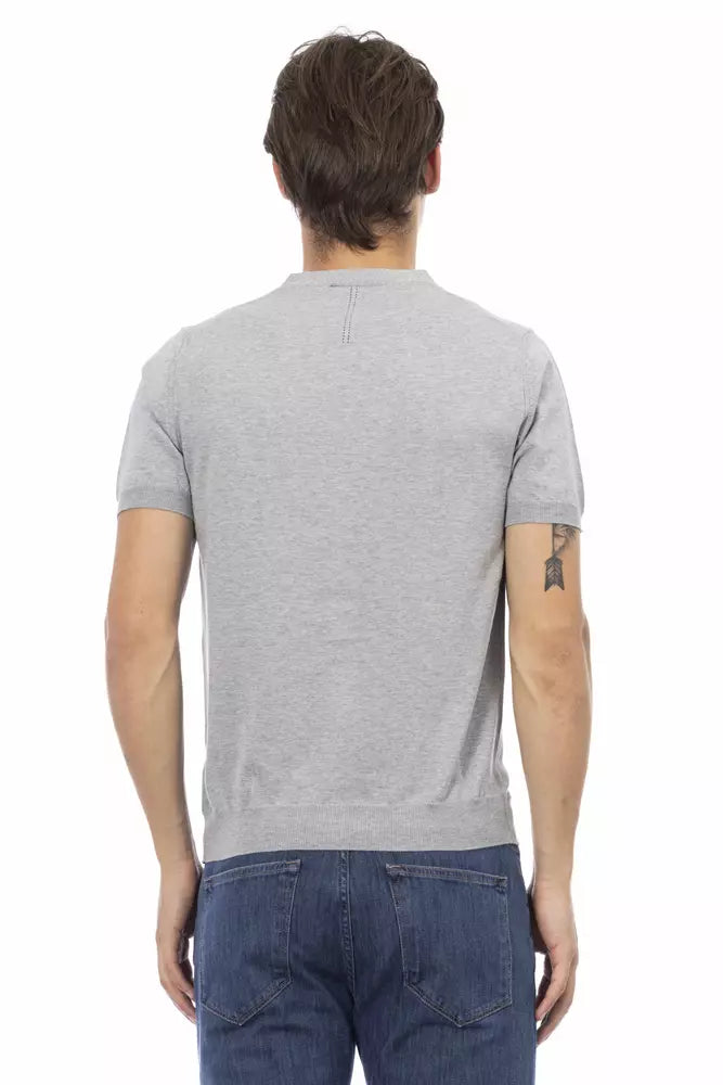 Baldinini Trend Gray Cotton Men's Sweater Baldinini Trend