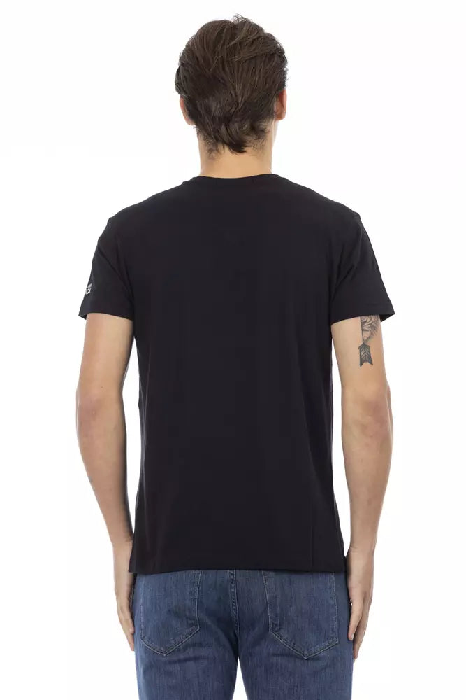 Trussardi Action Black Cotton Men T-Shirt Trussardi Action