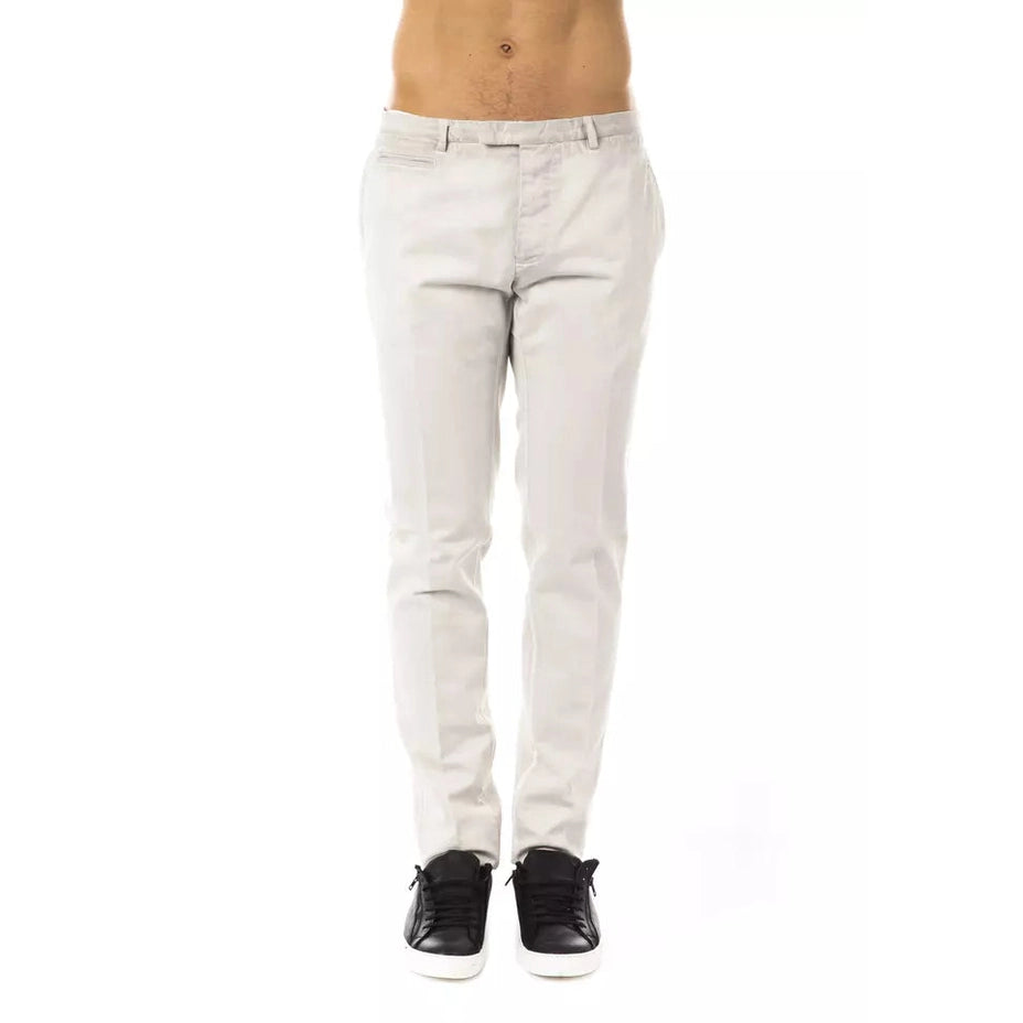 Uominitaliani Gray Cotton Men Pant Uominitaliani