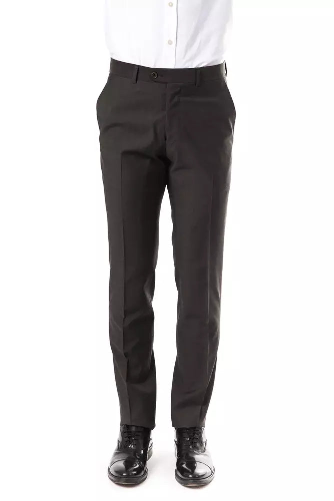 Uominitaliani Gray Wool Men's Pant Uominitaliani