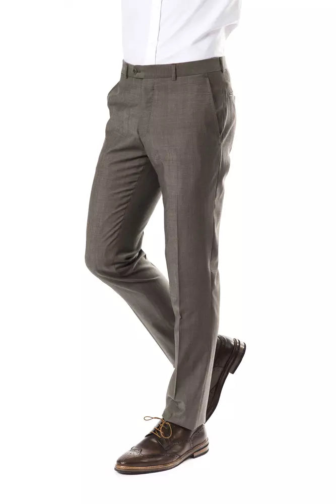 Uominitaliani Gray Wool Men Pant Uominitaliani