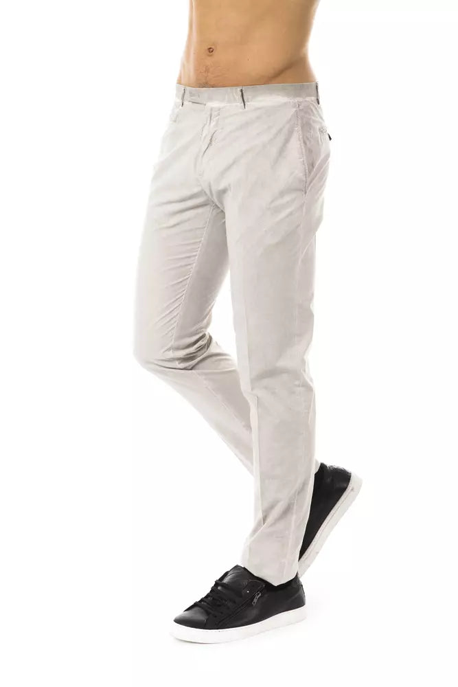 Uominitaliani Gray Cotton Mens Pant Uominitaliani