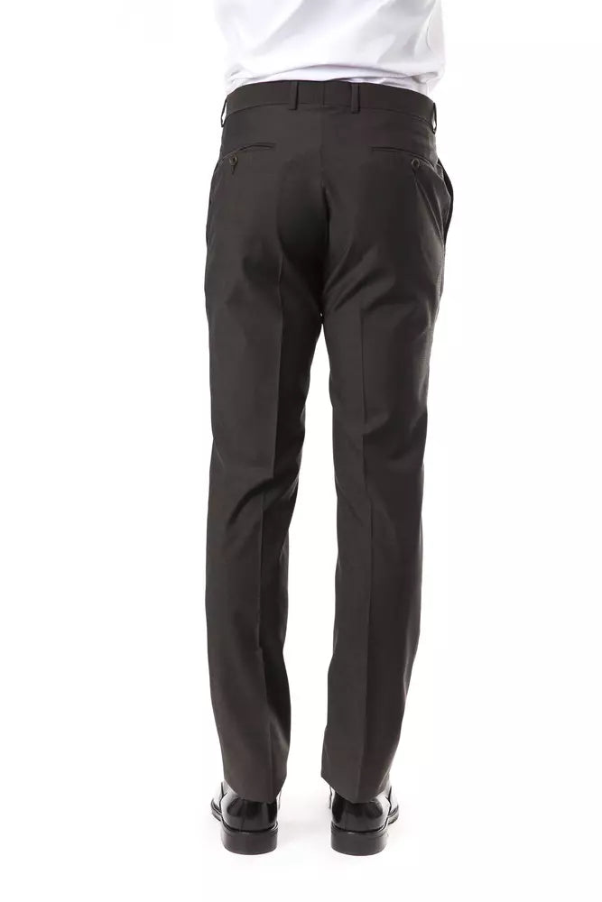 Uominitaliani Gray Wool Men's Pant Uominitaliani