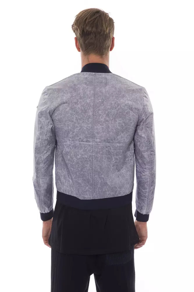 Nicolo Tonetto Gray Polyester Men Bomber Jacket Nicolo Tonetto