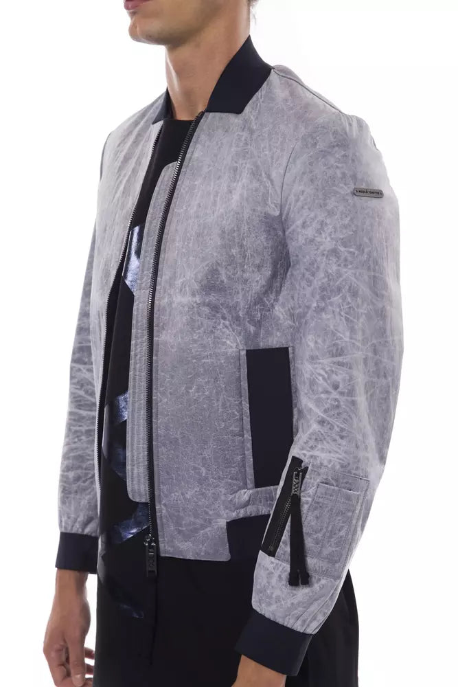 Nicolo Tonetto Gray Polyester Men Bomber Jacket Nicolo Tonetto